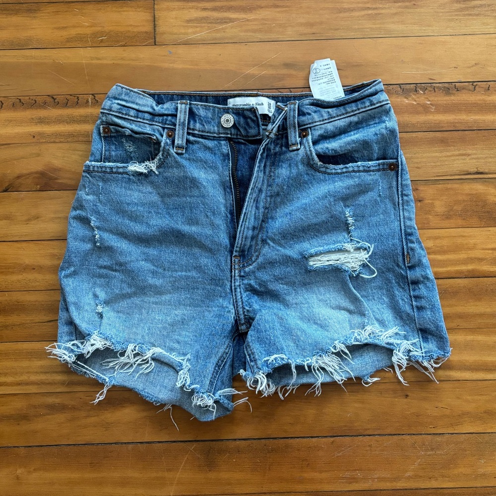Abercrombie and Fitch high rise denim shorts